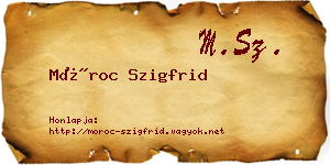 Móroc Szigfrid névjegykártya